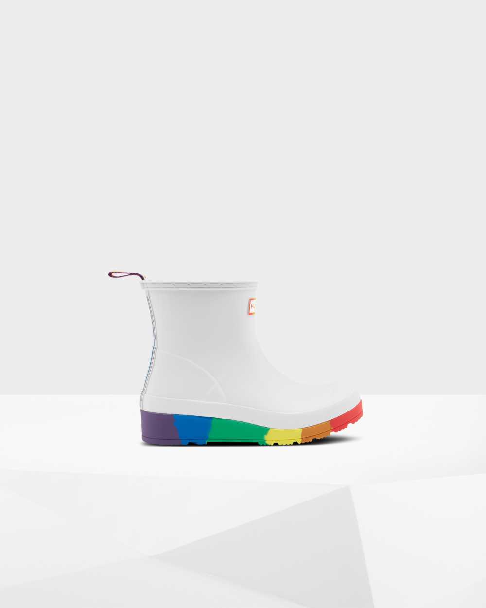 Botas De Agua Mujer - Hunter Original Pride Play Flatform Mid-Calf Blancas - TAXMGQ-862 - Blancas